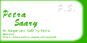 petra saary business card